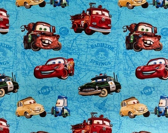 Cars Fabric Lightning McQueen Fabric Cartoon Anime Cotton Fabric By The Half Meter