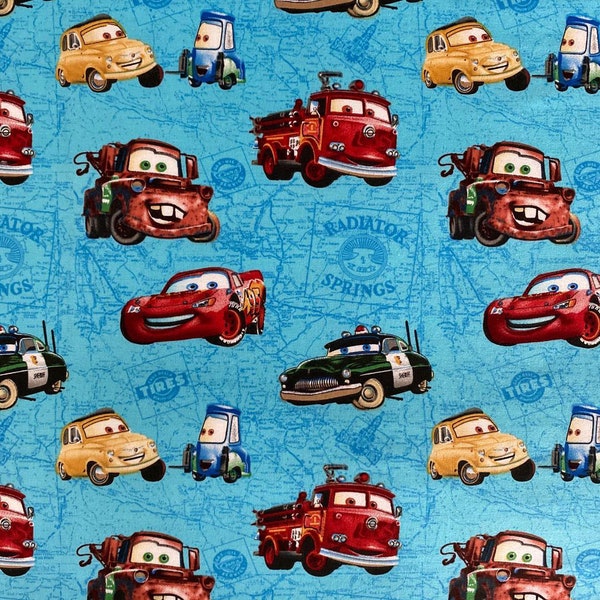 Cars Fabric Lightning McQueen Fabric Cartoon Anime Cotton Fabric By The Half Meter