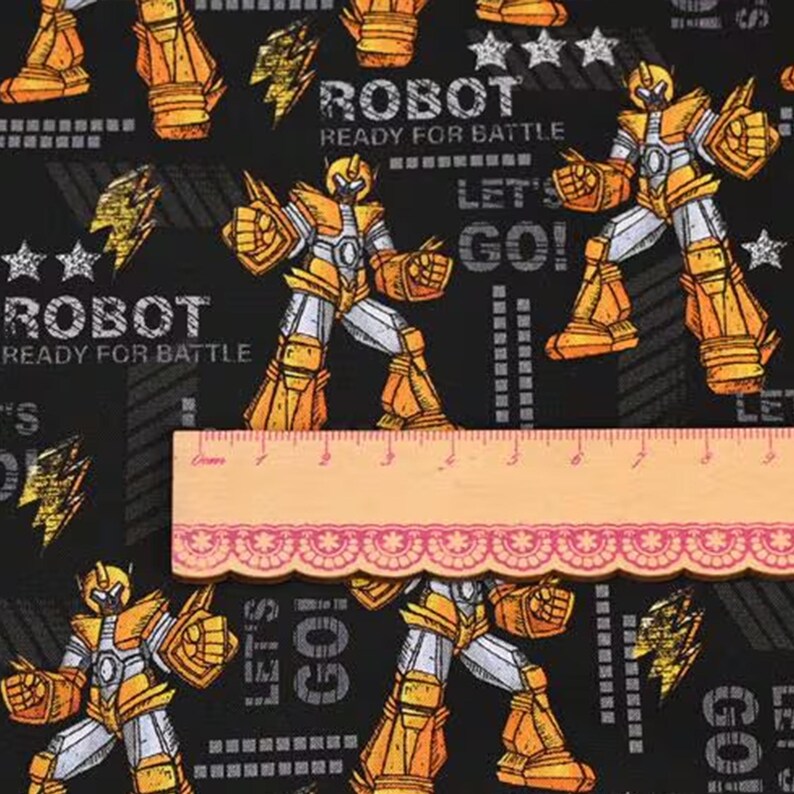 Robot Fabric Transformers Fabric Cartoon Anime Cotton Fabric by the ...