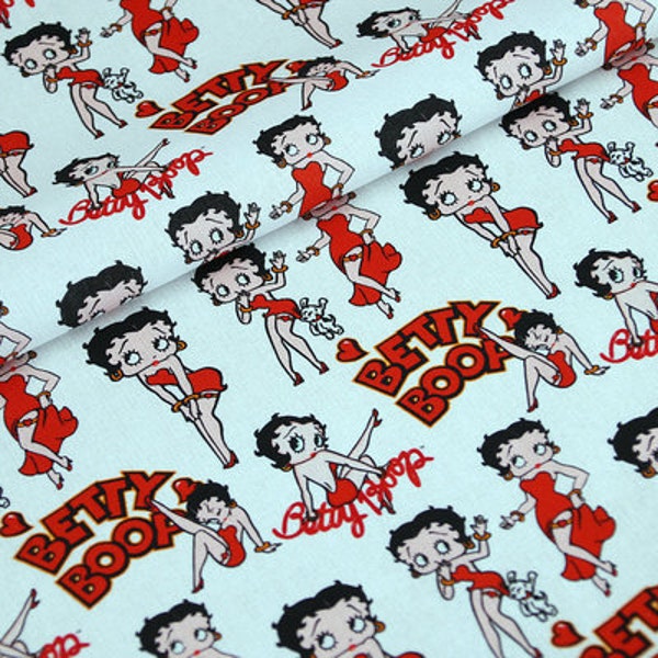 Betty Boop Tissu Jazz Age Flapper Dessin animé Tissu en coton par le demi-mètre