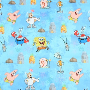 SpongeBob Schwammkopf Schwammkopf SpongeBob Schwammkopf Cartoon Anime Baumwollstoff 45 CM