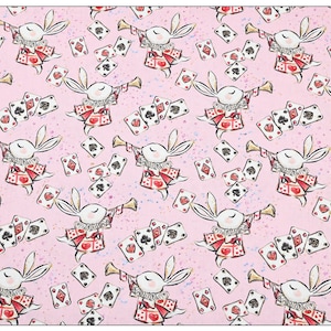 Alice in Wonderland  Fabric Mad Hatter Fabric Rabbit Cartoon Anime Cotton Fabric By The 45cm