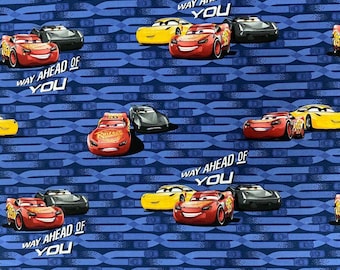 Disney's Cars Fabric Lightning McQueen Fabric Cartoon Anime Cotton Fabric By The Half Yard