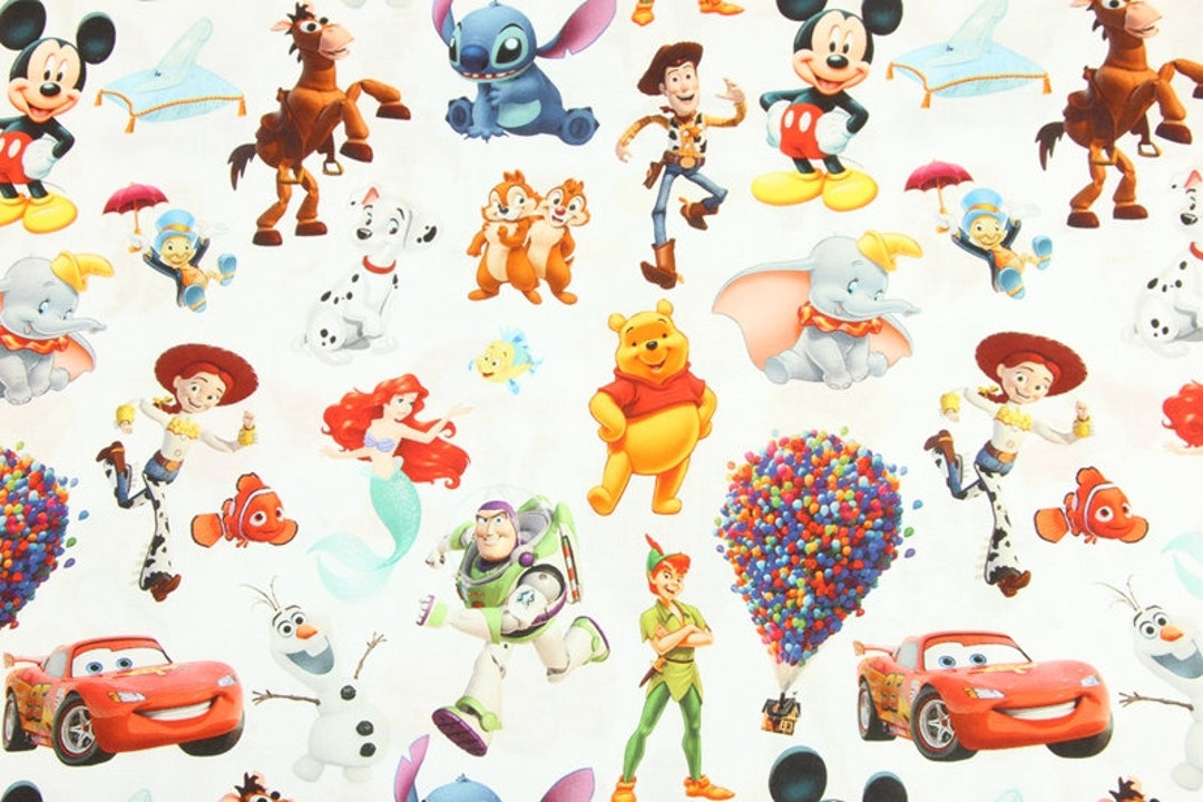 Cartoon Mix Fabric Mickey Minnie Mouse Toy Story Car Dumbo - Etsy Cartoon Mix Fabric Mickey Minnie Mouse Toy Story Car Dumbo - Etsy