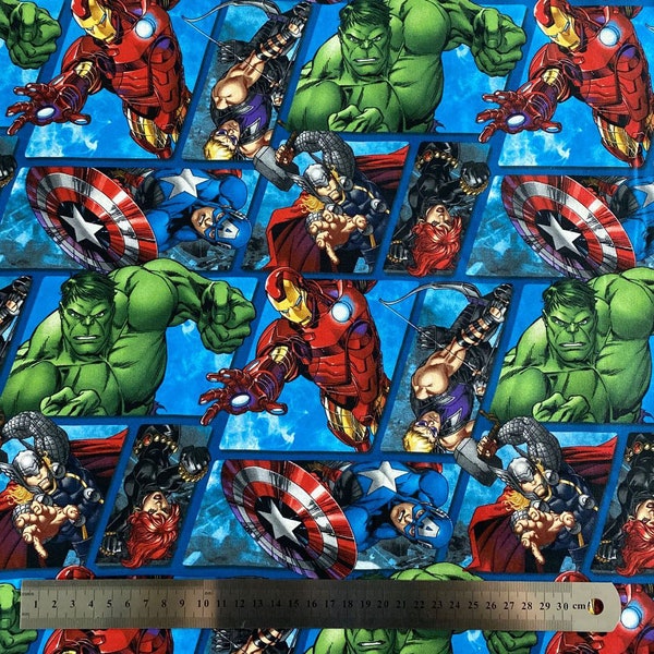 Avengers Fabric Marvel Character Fabric Cartoon Anime Cotton Fabric By The Half Meter