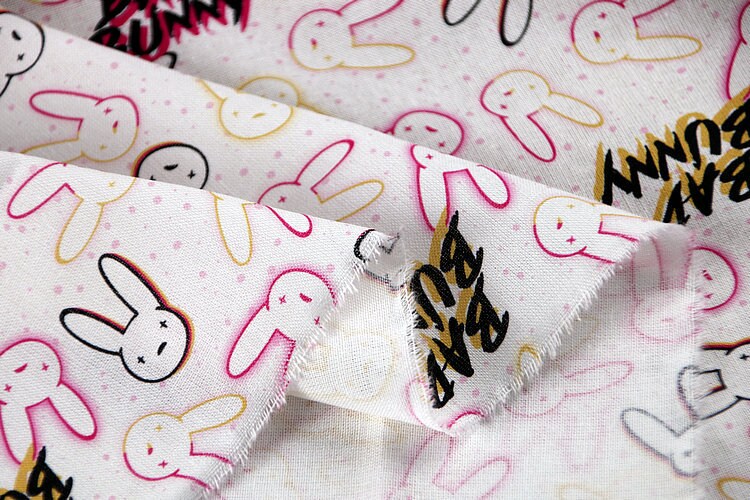 Bad Bunny Fabric Cartoon Anime Cotton Fabric by the Half Meter Etsy