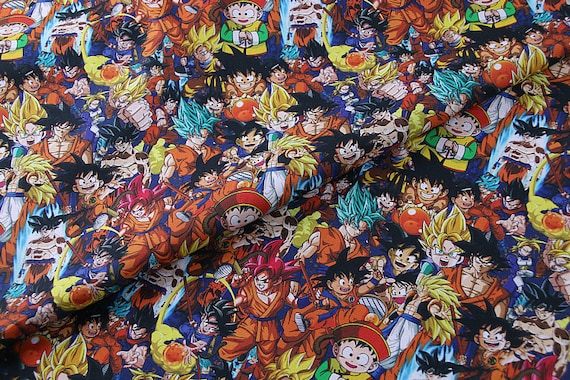 Sun Wukong Fabric Japanese Cartoon Anime Cotton Fabric By The Half Meter