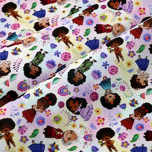 Encanto Fabric Madrigal Fabric Cartoon Anime Cotton Fabric By The Half Yard