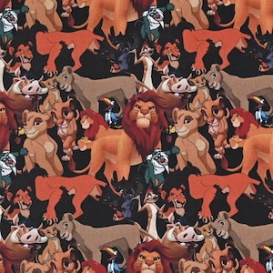 The Lion King Disney Character Fabric Lion Simba Mufasa Fabric Cartoon Anime Cotton Fabric By The Half Yard
