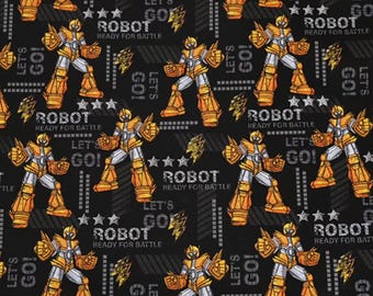 Robot Fabric Transformers Fabric Cartoon Anime Cotton Fabric By The Half Yard