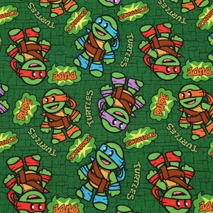 Teenage Mutant Ninja Turtles Fabric Cartoon Anime Cotton Fabric By The Half Yard