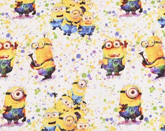 Minions Baumwollstoff, Cartoon Anime Print, per halber Hof verkauft
