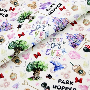 Disney Theme Park Fabric Cartoon Cotton Fabric By The Half Yard