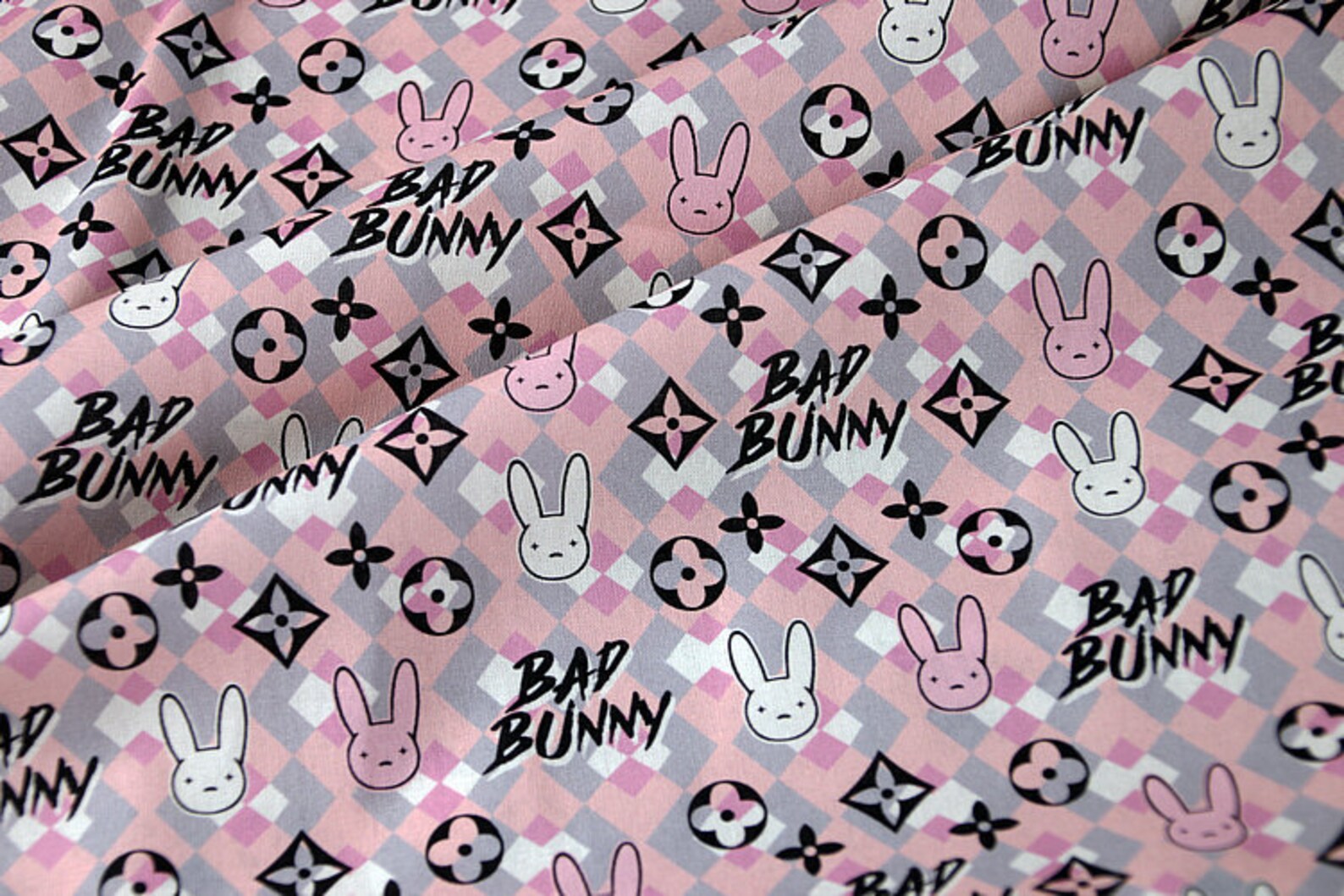 Bad Bunny Fabric Cartoon Anime Cotton Fabric by the Half Meter Etsy