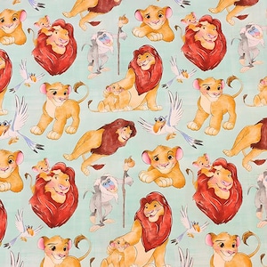 The Lion King Disney Character Fabric Lion Simba Mufasa Fabric Cartoon Anime Cotton Fabric By The Half Meter