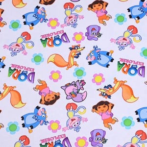 Dora the Explorer Fabric Cartoon Anime Cotton Fabric By The Half Yard