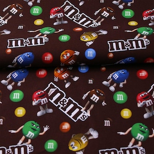M&M&#39;s Fabric Multi-colored Chocolates Candy Fabric Cartoon Anime Cotton Fabric By The Half Yard