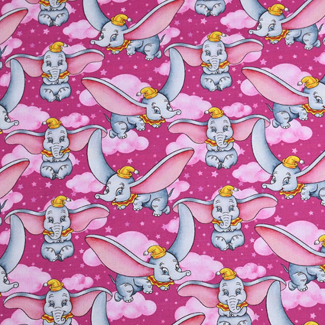 Disney Dumbo Fabric Cartoon Anime Cotton Fabric by the Half Yard - Etsy