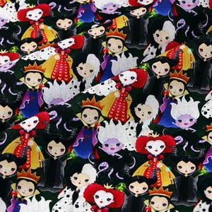 Evil Characters Fabric Disney Cartoon Anime Cotton Fabric By The Half Meter