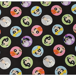 Powerpuff Girls Fabric Games Cartoon Anime Cotton Fabric By The 45CM