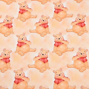 Winnie the Pooh Fabric Pooh Bear Fabric Cartoon Anime Cotton Fabric By The Half Yard