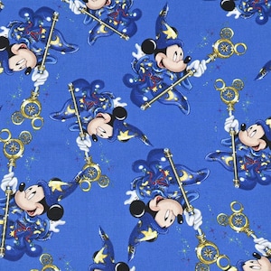 Mickey Mouse Fabric Disney Cartoon Anime Cotton Fabric By The Half Meter