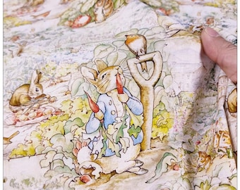 Peter Rabbit Fabric Beatrix Potter Fabric Cartoon Anime Cotton Fabric By The Half Yard