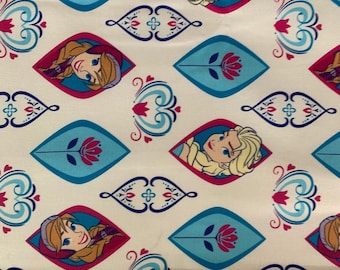 Disney Frozen Anna And Elsa Fabric Princess Cartoon Anime Cotton Fabric By The Half Yard