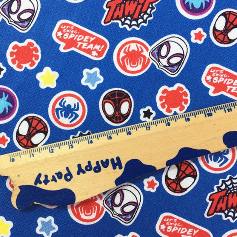 Spiderman Fabric Marvel Spider Cartoon Anime Cotton Fabric by the Half ...