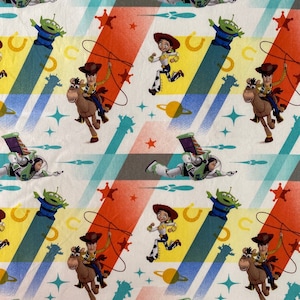 Toy Story Fabric Woody Buzz Lightyear Cartoon Mr.PotatoHead Rex Jessie Cartoon Anime Cotton Fabric By The Half Meter