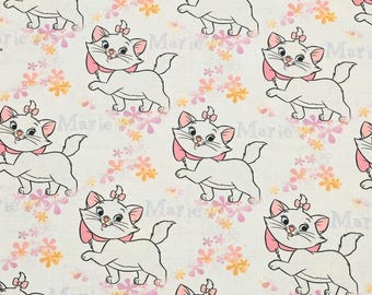 Marie Cat Fabric Aristocats Cartoon Cotton Fabric By The Half Yard
