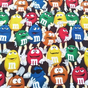 M&M&#39;s Fabric Multi-colored Chocolates Candy Fabric Cartoon Anime Cotton Fabric By The Half Meter