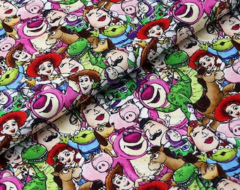 Toy Story Fabric Woody Buzz Lightyear Cartoon Mr.PotatoHead Rex Jessie Cartoon Anime Cotton Fabric By The Half Yard