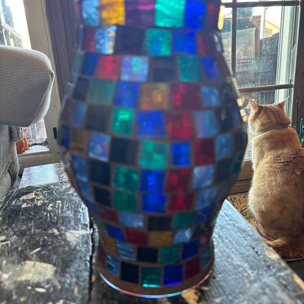 Mosaic candle cover