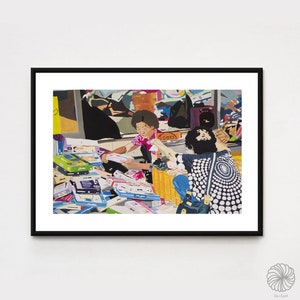 Vendeur de sous-vêtements / Peinture sud-coréenne / Impression d&#39;art A3, A4, A5