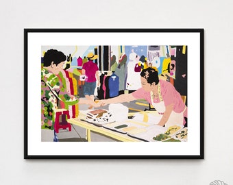 Tteok Seller, South Korean landscape painting / A3 A4 A5 art print