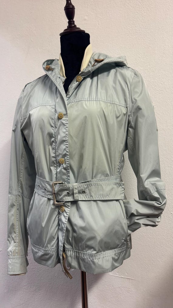 Prada Sport, PRADA, Giacca Vintage Prada Sport Linea Rossa 2-in-1 Azzurro Polvere e Panna - Art. 108268 Mat. 4N9 - Made in Italy Anni 2001-2004