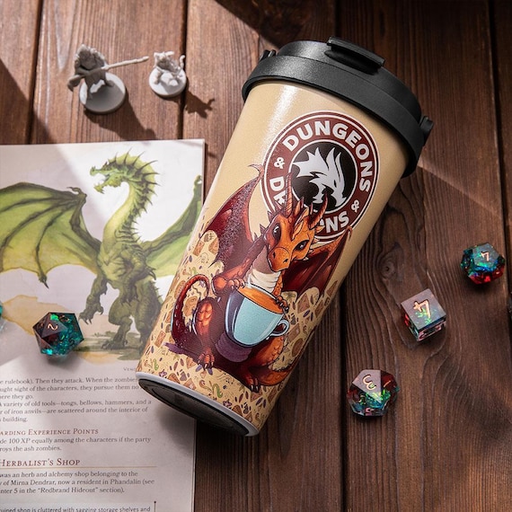 Dungeons and Dragons Tumbler, Personalized DND Coffee Cup, DND Gift, Dungeon Master Gift, Handmade RPG Gift,Perfect Gift for D&D Fans, Gifts