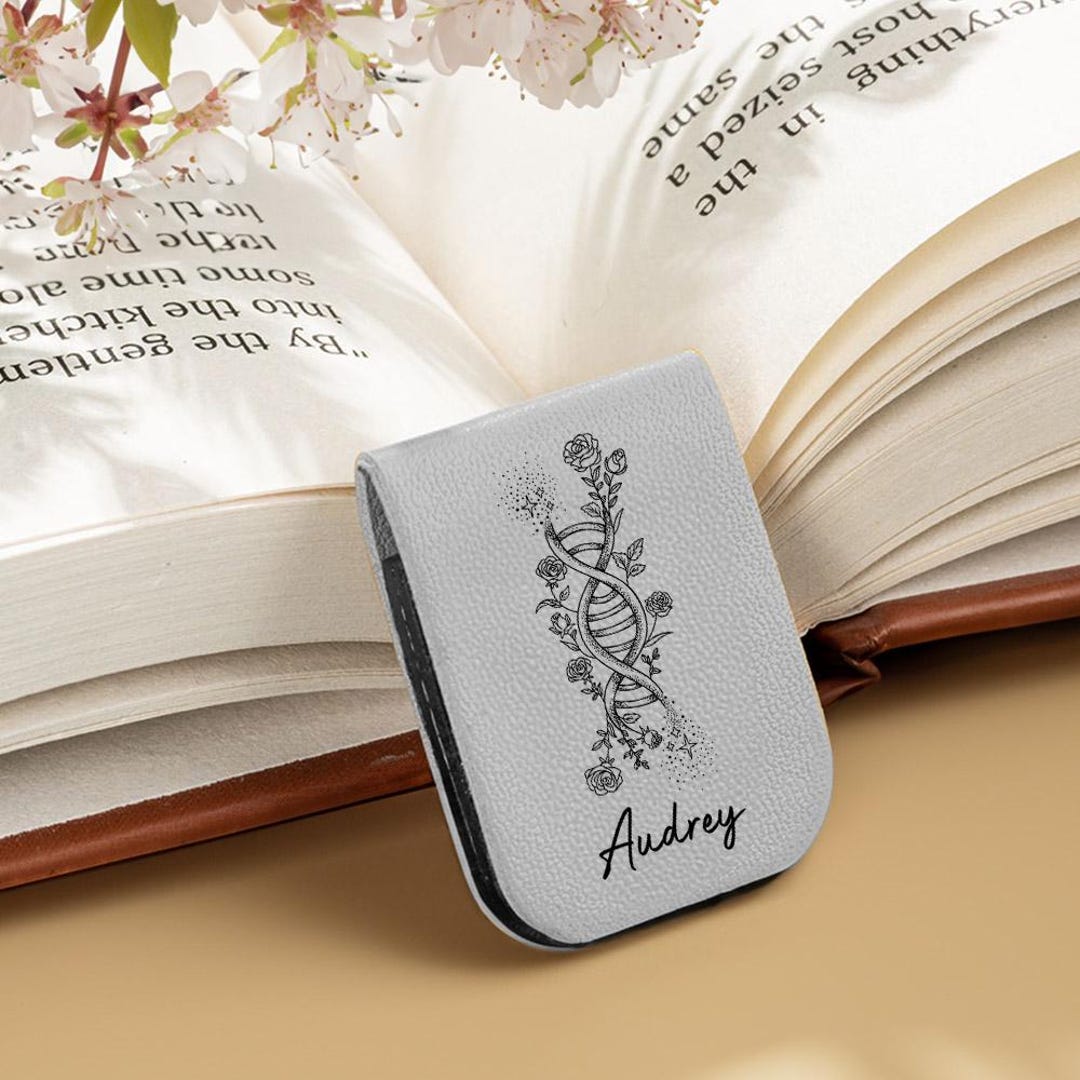 Personalized DNA Birthday Flower Bookmark, Magnetic Bookmark, Name ...