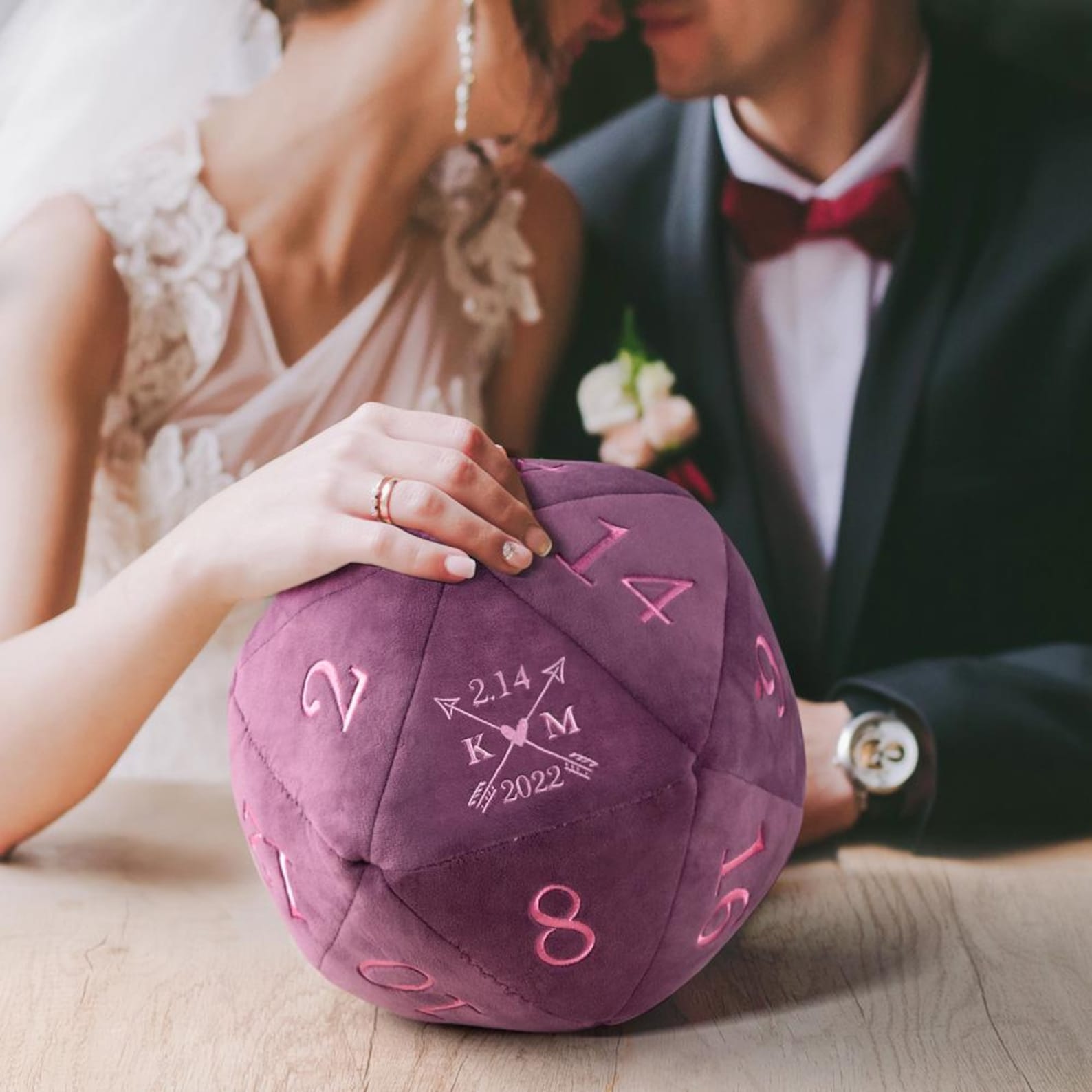 Personalized DND Dice Pillow, DND Gift,Personalized Gift,Wedding Gift Gift for Role Game Players,Gifts for Couples,Gift for Her,Gift for Him - Purple