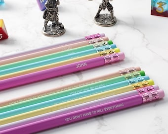 Personalized Name DND Pencils, Back to School, School Supplies, Pencil Sets, Pencils for Kids, Personalized Gift, Student Gift, Gift for Her