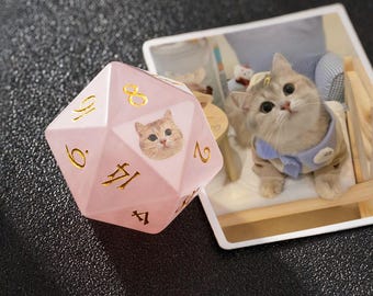 Personalisierte DND Haustier Porträt Würfel, DND Würfel, DND Geschenk, personalisiertes Geschenk, Geschenk für Gamer, Perfektes Zubehör für Rollenspiele, Geschenk für Rpg Spieler