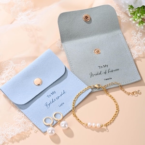 Personalized Bridesmaid Bracelet Pouch, Bridesmaid Proposal, Personalized Gift, Bridesmaid Gift, Anniversary Gift, Jewelry Gift,Gift for Her
