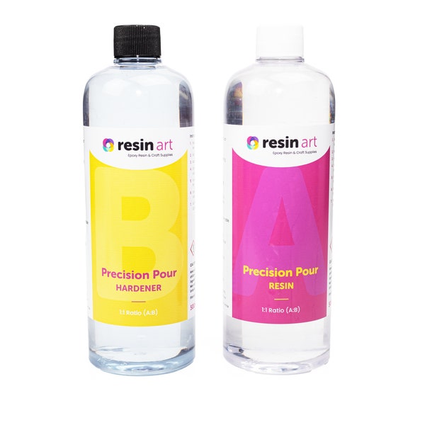 Crystal Clear Epoxy Resin Kit - Odourless Easy to Use Bubble-Free Fast Curing Self Levelling VOC-Free 1:1 Ratio - 1L High Gloss Epoxy Resin