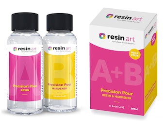 Resina epoxi de vertido preciso, transparente, de curado rápido, sin COV, alto brillo, sin olor, sin burbujas, autonivelante, resistente al calor, 200 g, Resin Art®