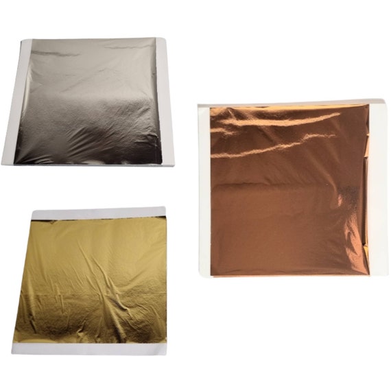 5 Sheets Silver Gold Leaf Foil Paper Art Crafts Gilding Framing Scrapbooking 