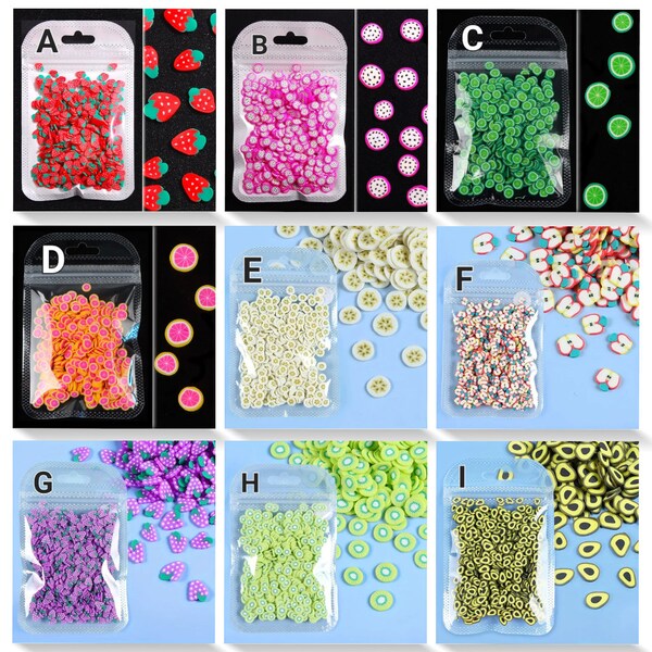 Polymer clay slices, Fimo clay slices, Epoxy Resin, Nail Art, Sprinkle, Craft Supplies, Resin Fillers, Slime Supplies, Fruit Clay Slice