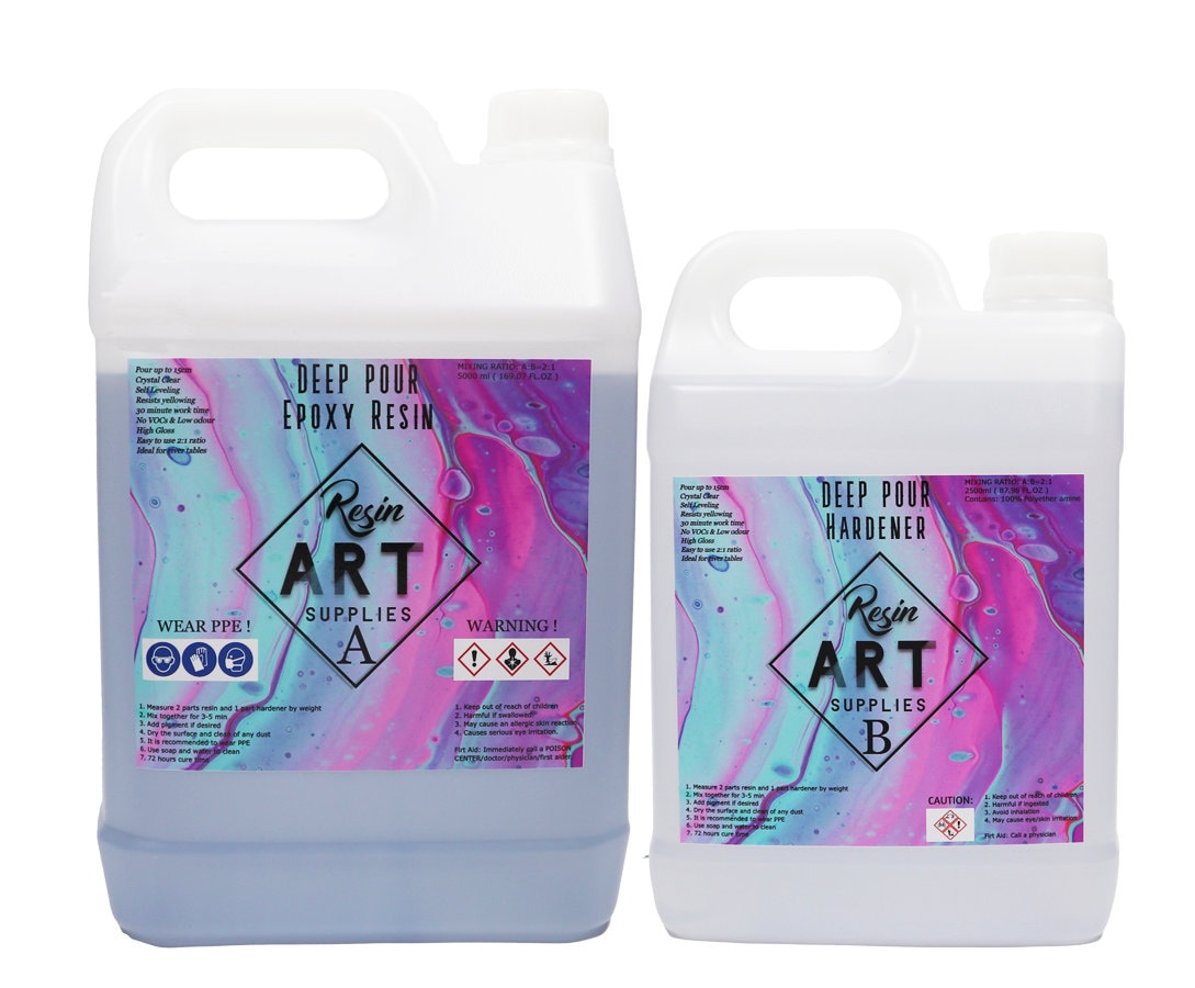 Deep Pour Epoxy Resin for River Table | 1.5 Gallon (5.7 L) | 2'' DEEP Pour,  Casting & Art Epoxy Resin Kit | Low VOC & Low Odor | for River Tables