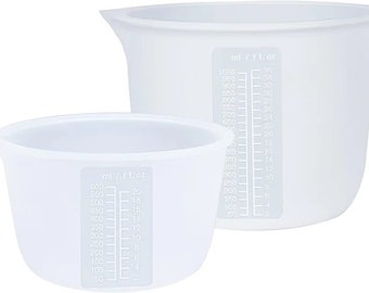 Large Silicone Measuring Cups for Epoxy Resin Scale Non Stick Mixing Bowls for Resin Casting, Fluid Art, 1000ml/36oz 600ml/20oz Set of 2