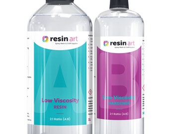 Low Viscosity Epoxy Resin Kit Crystal Clear 2:1 Ratio Odourless Bubble-Free Self Levelling VOC-Free High Gloss Resin Art® Trusted by Artists